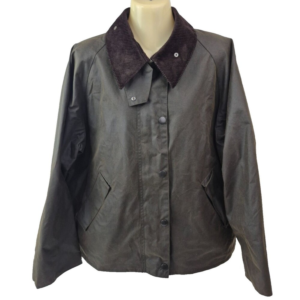 Barbour Women's Olive Classic Transport Waxed Cotton Jacket Size 10 US
